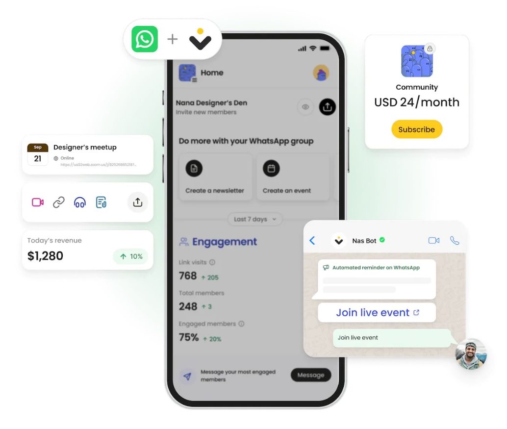 A showcase of features that Nas.com adds to Communities