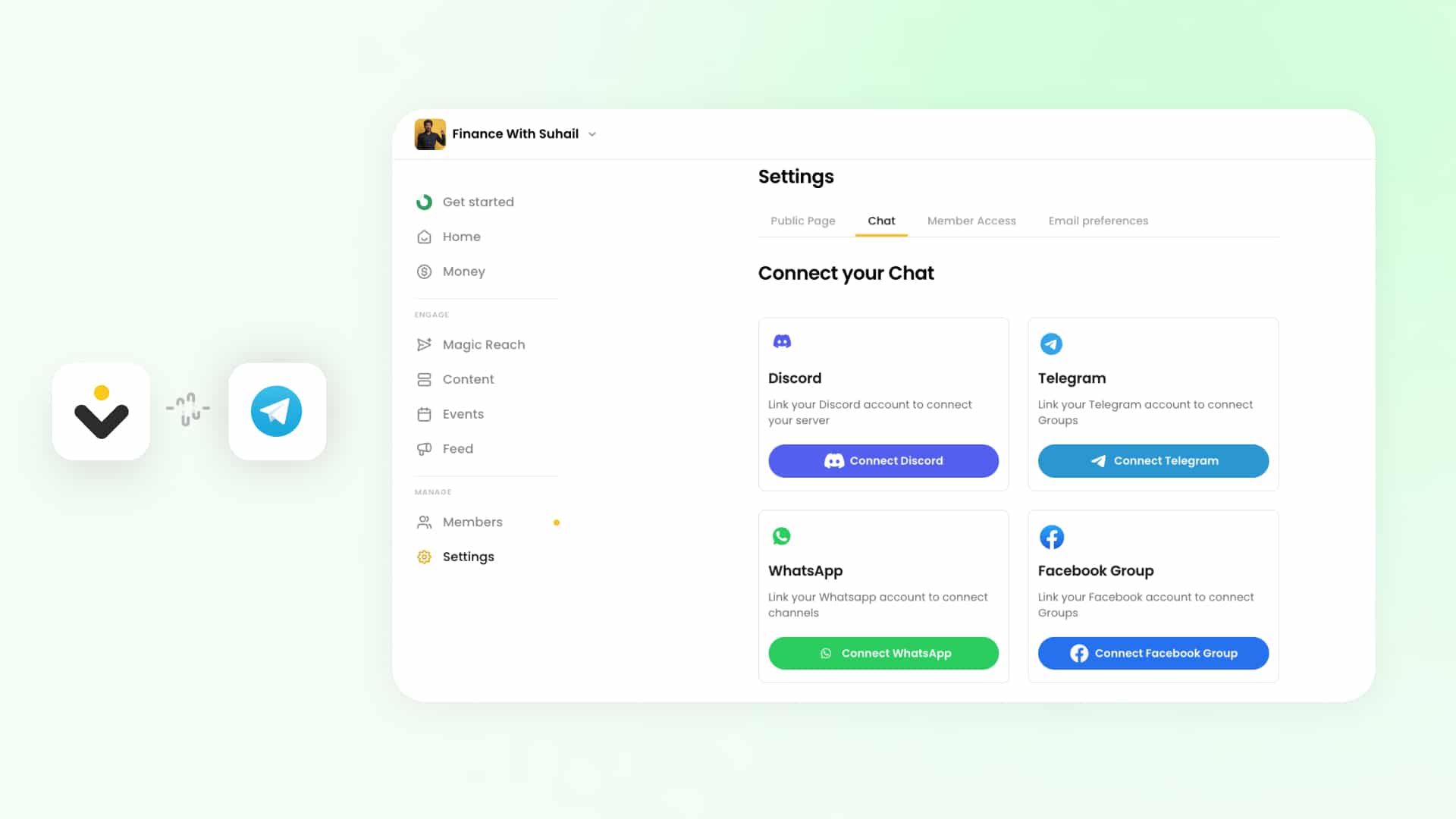 connect telegram to nas.com