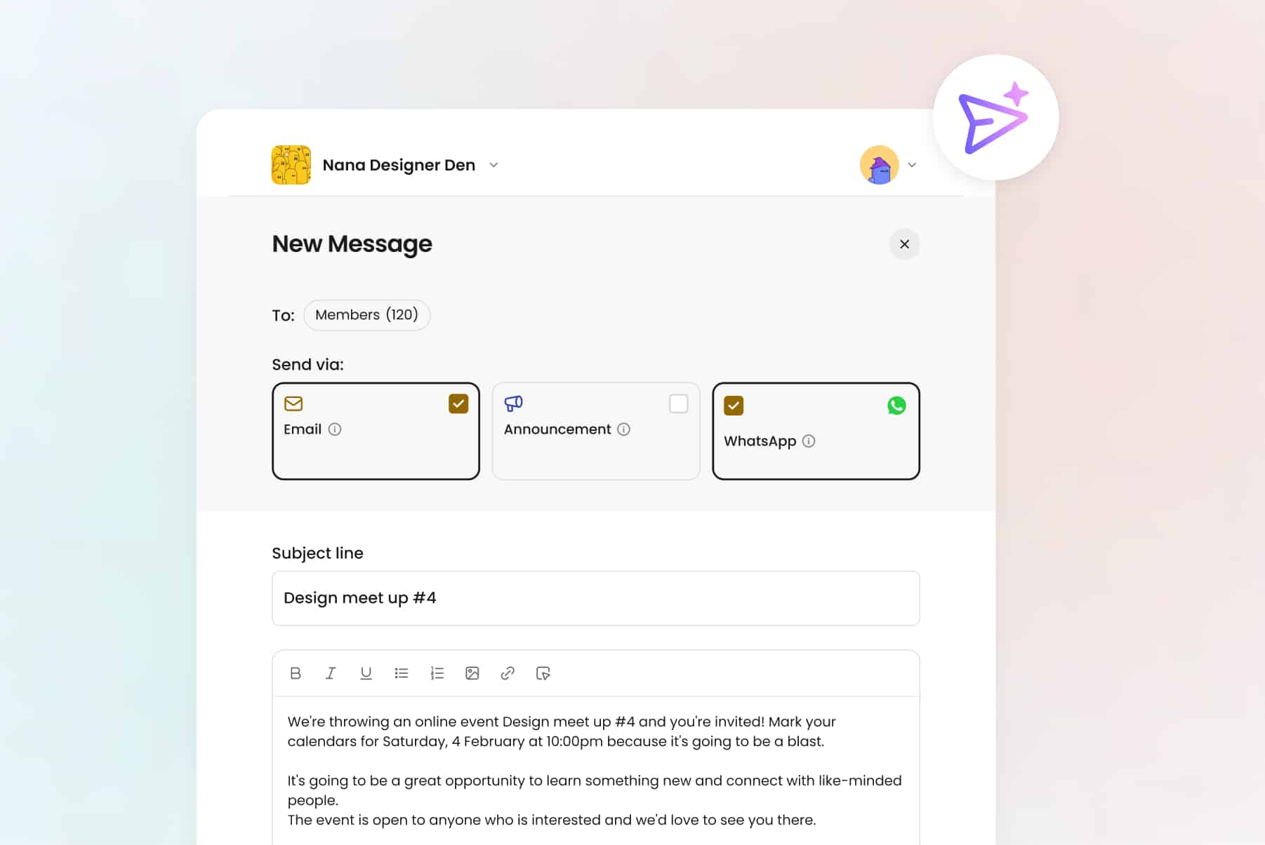 newsletter campaign for email and whatsapp