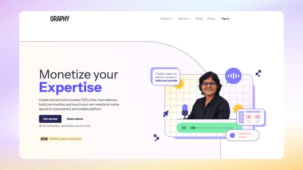 graphy screenshot for online course platform