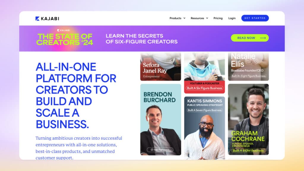 kajabi landing page screenshot