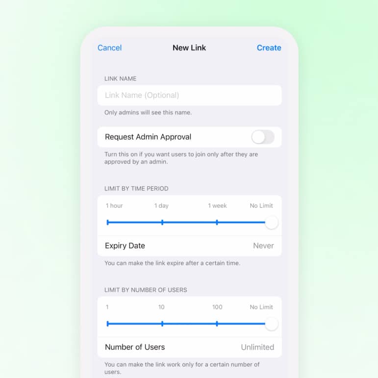 new invite link for telegram