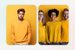 IMAGE OF SOLO CONTENT CREATION ONLY ON ONE SIDE, AND EXPERIENCES / LOTS OF PEOPLE AROND ON THE OTHER SIDE