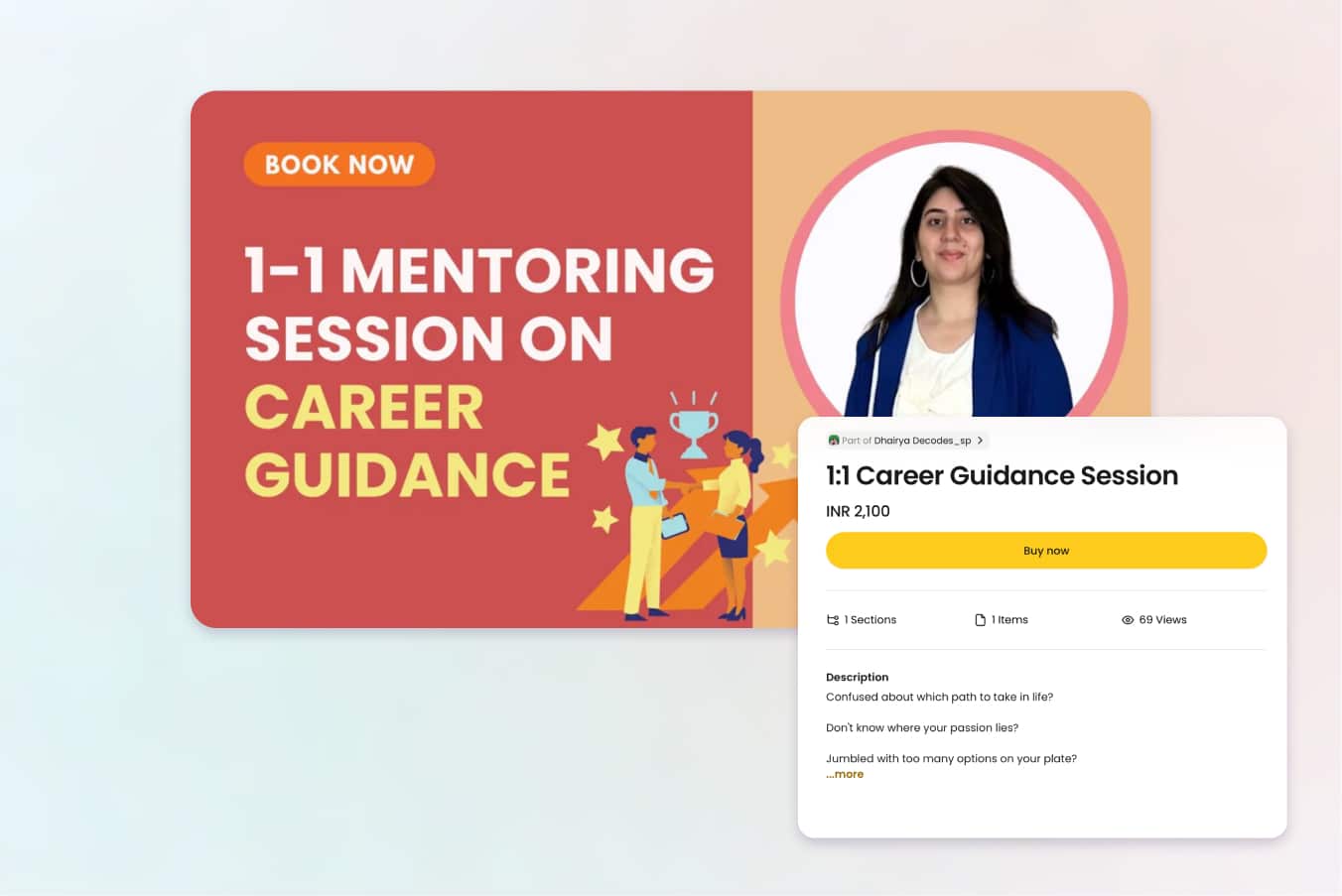 Dhairya decodes online career coaching landing page