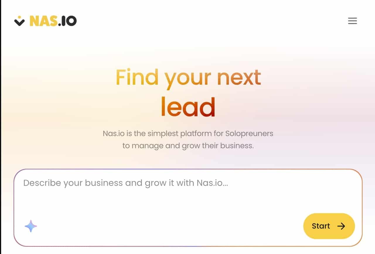 Captura de pantalla del panel de la plataforma completa Nas.com