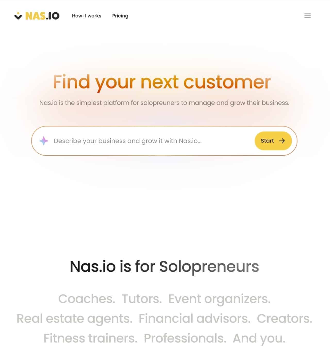 Nas.com platform screenshot showing community features and creator tools