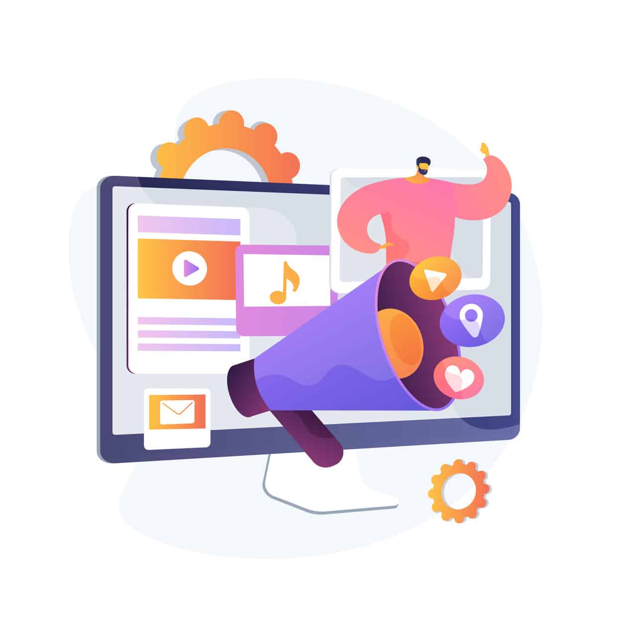 Marketing strategy illustration with graphics