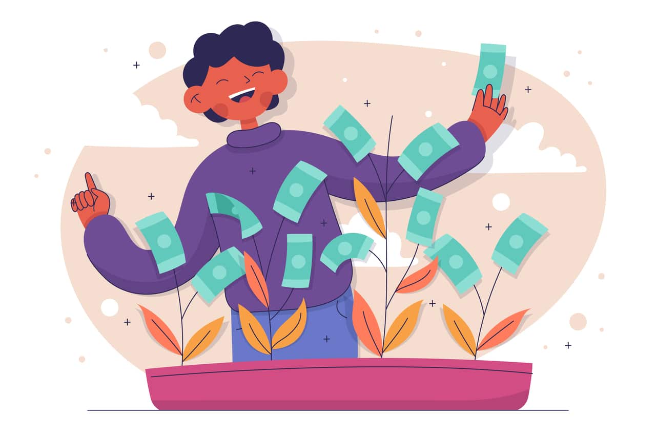 Illustration of someone earning passive income