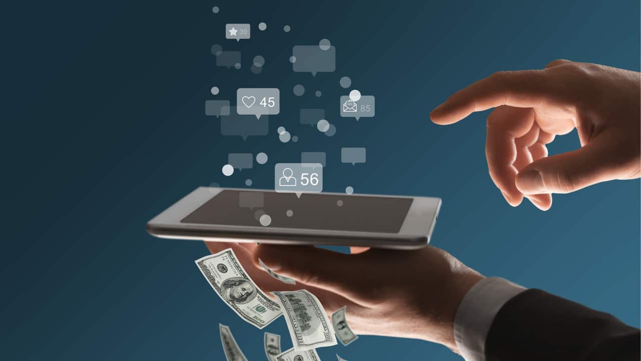 Notifications and money from gadget showing monetization opportunities