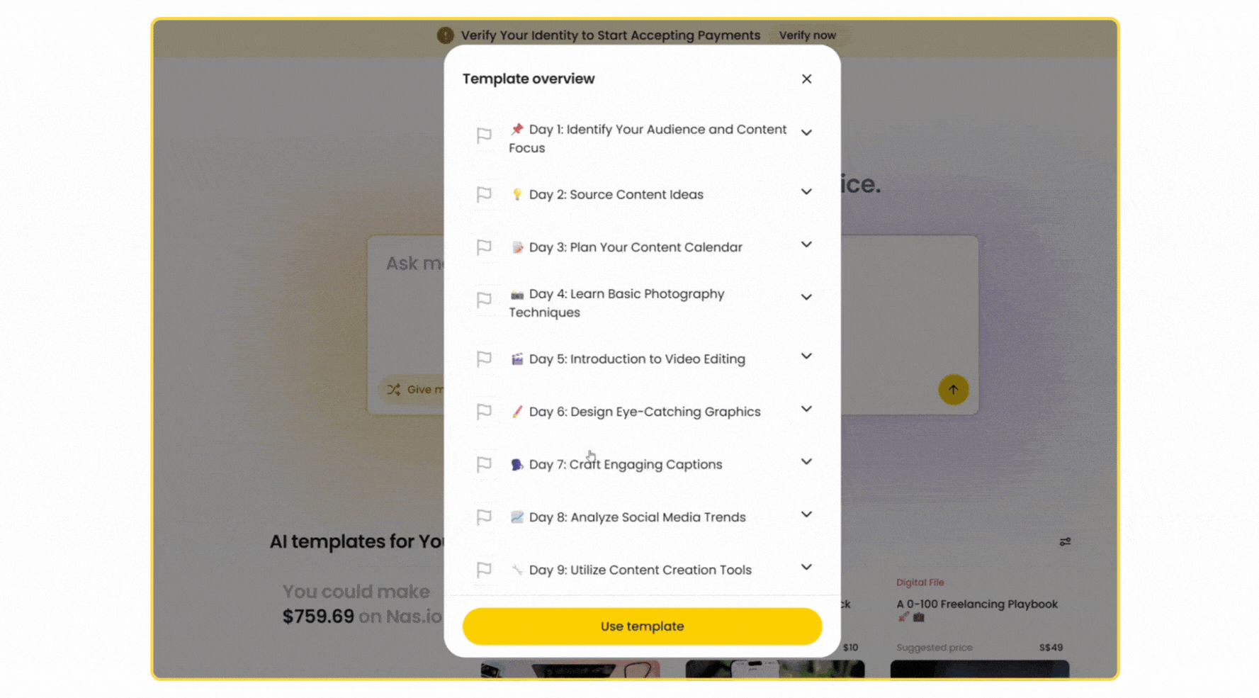 Animated demonstration of Nas.com product creation workflow and features