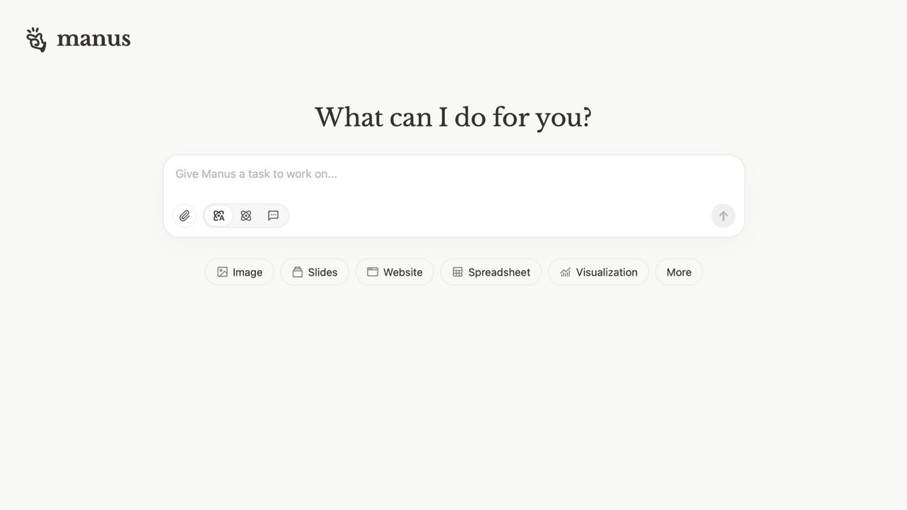 Screenshot of Manus AI website