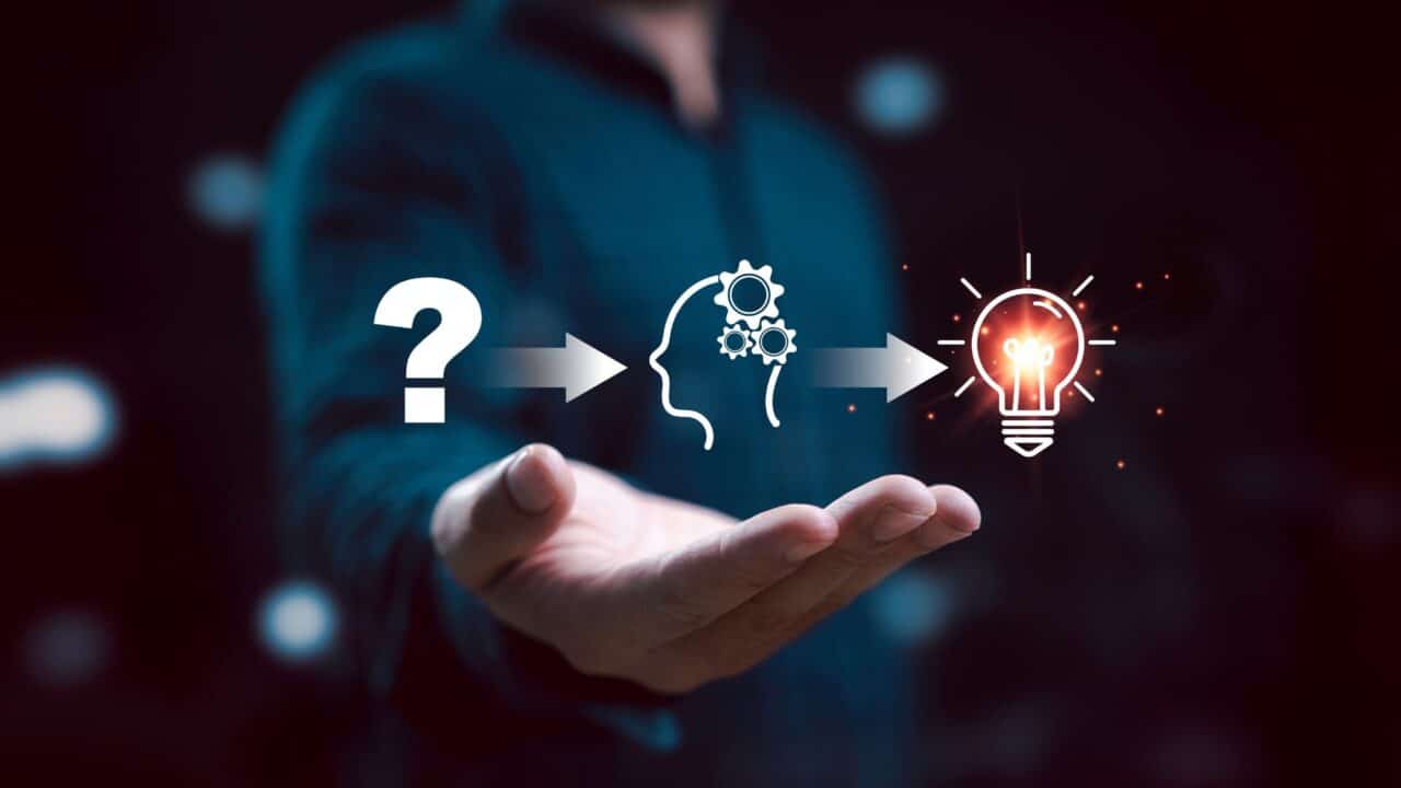 8_problem_solving_process_from_question_to_idea_lightbulb