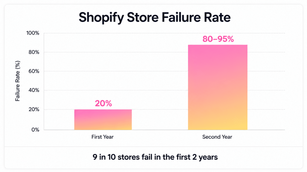 Shopify store failure rate statistics
