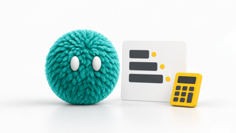 Teal feathered Nas agent beside a budget planning chart and yellow calculator, illustrating marketing automation costs.